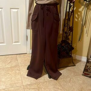 Chocolate size Large joggers with tie waist